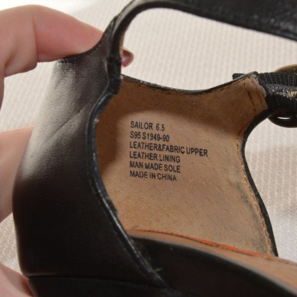 Miz Mooz Sailor Black Leather T-Strap Heels Sz 6.5 - Picture 5 of 12